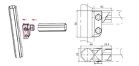 ADC-12 28mm एल्युमिनियम ट्यूब कनेक्टर असेंबलिंग वर्क टेबल / डिस्ट्रीब्यूशन रैक AL-1-C