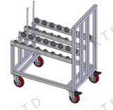 Transport Trolley- Edge grinding machine retractable cart, customizable available