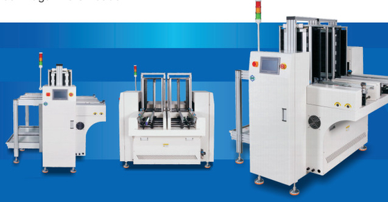 गुणवत्ता एसएमटी सीरीज पीसीबी कन्वेयर मशीन/डुअल मैगज़ीन अनलोडर सीमा आयाम 1475x1475x1220 मिमी पीसीबी ऊंचाई 900±20 मिमी कारखाना